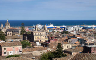 Vista dal camminamento di gronda della chiesa